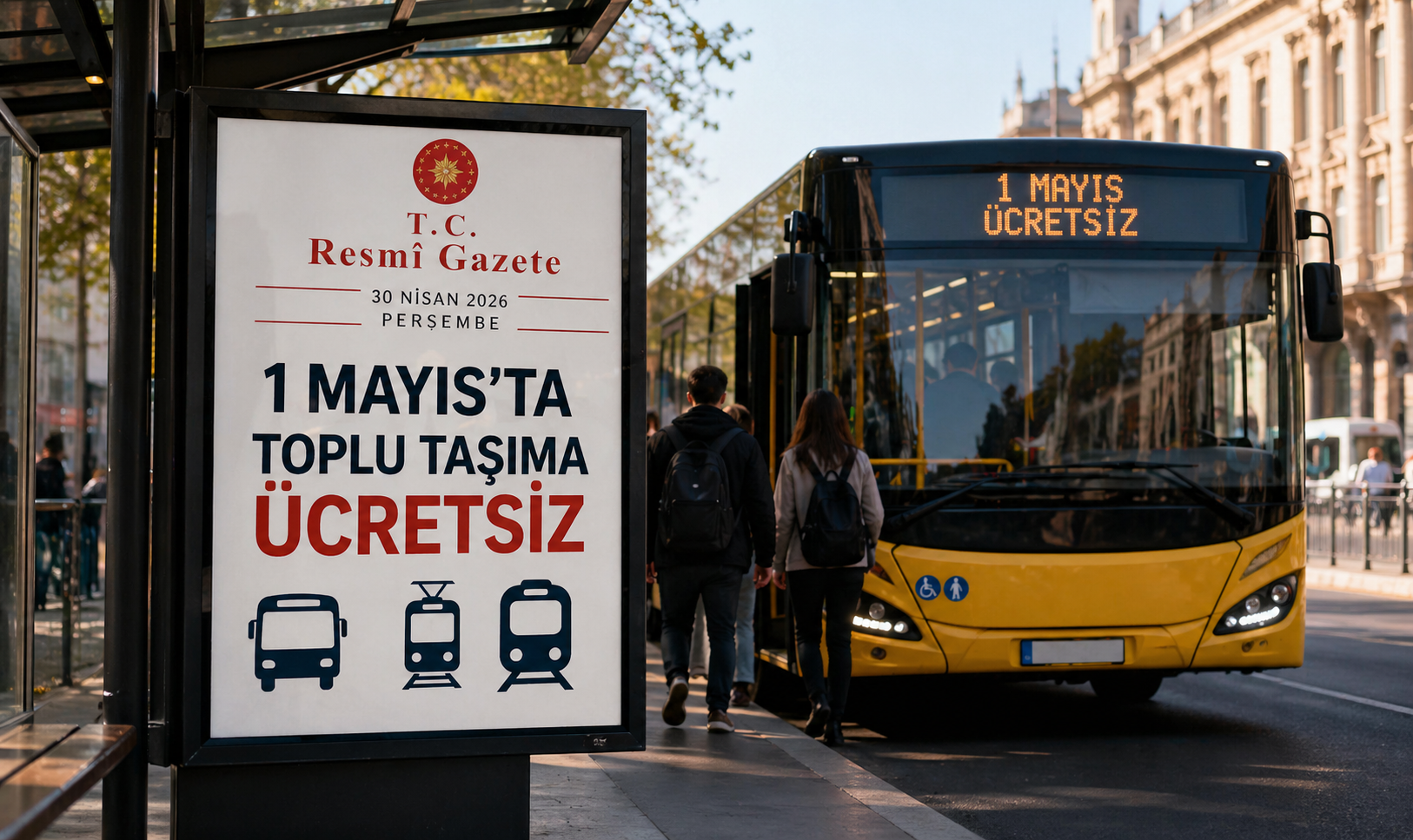 1 Mayıs Emek ve Dayanışma Günü toplu taşıma ücretsiz oldu. İlgili karar Resmi Gazete'de yayımlandı. Hangi hatların bedava olacağı netleşti.