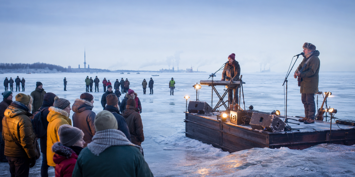 Donmuş Baltık Denizi’nde Frozen People festivali