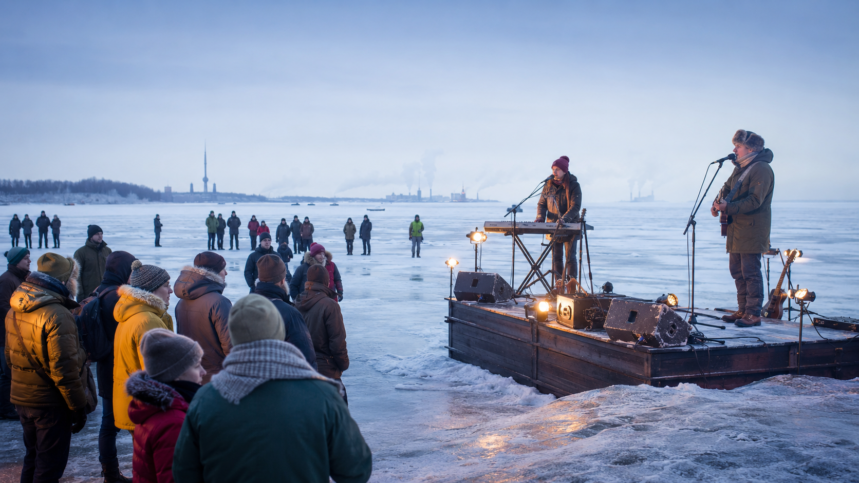 Donmuş Baltık Denizi’nde Frozen People festivali