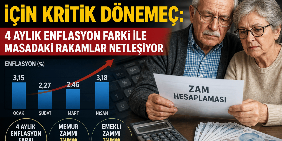 Memur ve Emekli Zammı 4 Aylık Enflasyon Farkı Belli Oluyor
