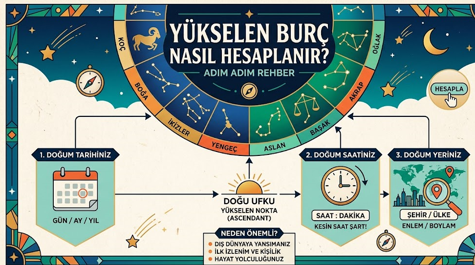 Yükselen Burç Nedir, Nasıl Hesaplanır